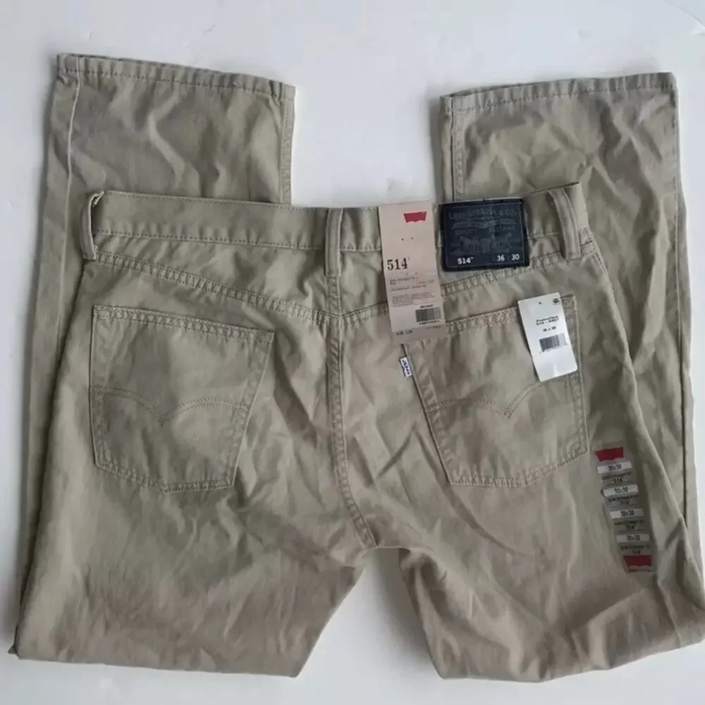 Levis 514 Slim Straight Pants Mens 36x30 Khaki Tan NWT Cotton Twill Casual Chino